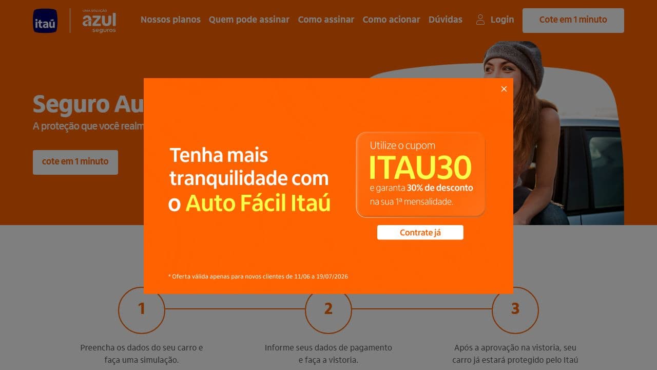 Auto Fácil Itaú website preview